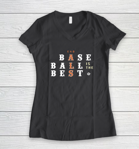 End ALS Baseball Is The Best Women's V-Neck T-Shirt 4