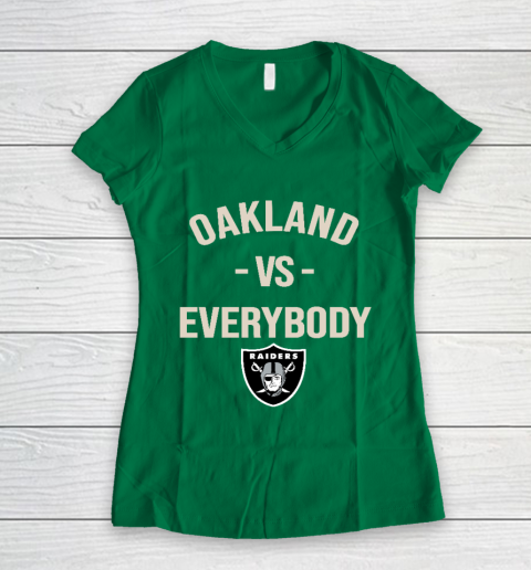 Oakland Raiders Vs Everybody Women's V-Neck T-Shirt 3