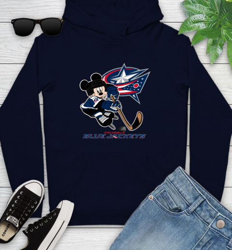 NHL Columbus Blue Jackets Mickey Mouse Disney Hockey T Shirt Youth Hoodie 17