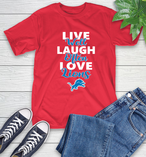 NFL Football Detroit Lions Live Well Laugh Often Love Shirt T-Shirt 12