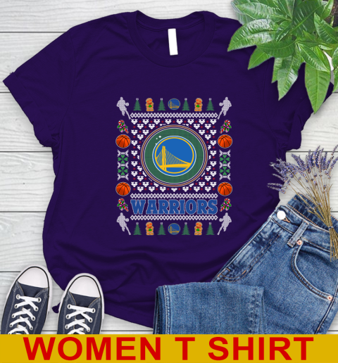 Golden State Warriors Merry Christmas NBA Basketball Loyal Fan Women's T-Shirt 4