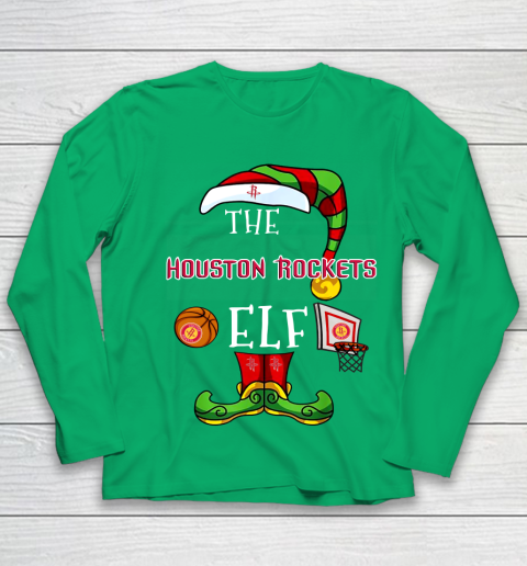 Houston Rockets Christmas ELF Funny NBA Youth Long Sleeve 4
