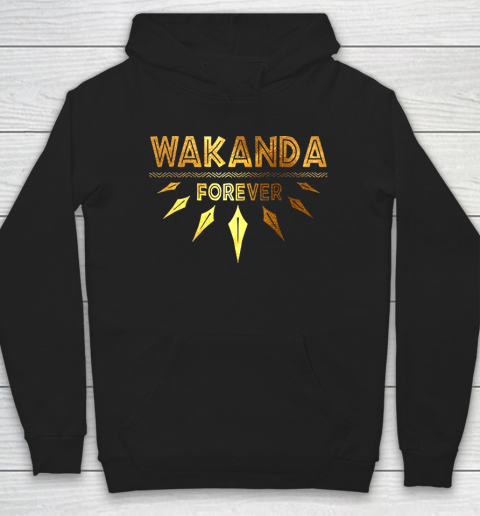 Wakanda Forever Gold Foil Black Panther Hoodie