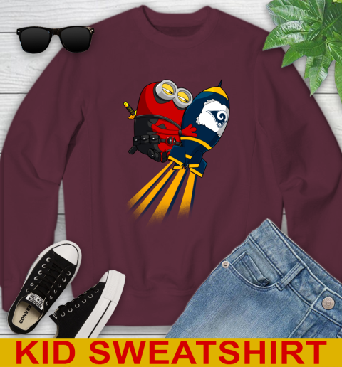 NFL Football Los Angeles Rams Deadpool Minion Marvel Shirt Youth Sweatshirt 4