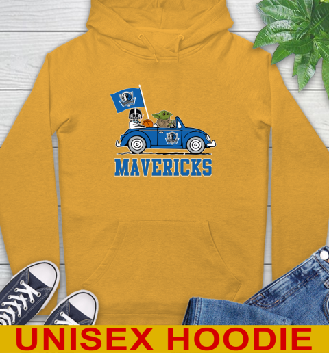 NBA Basketball Dallas Mavericks Darth Vader Baby Yoda Driving Star Wars Shirt Hoodie 3