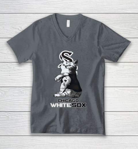 MLB Baseball My Cat Loves Chicago White Sox V-Neck T-Shirt 4