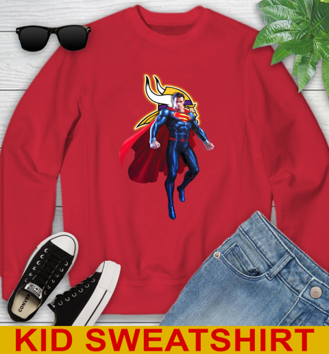 NFL Superman DC Sports Football Minnesota Vikings Youth Sweatshirt 8