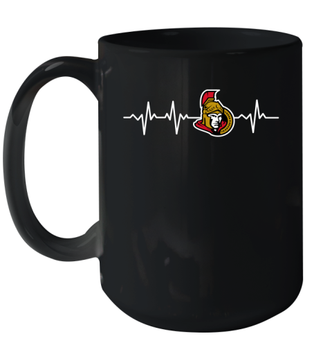 Ottawa Senators NHL Hockey Heart Beat Shirt Ceramic Mug 15oz