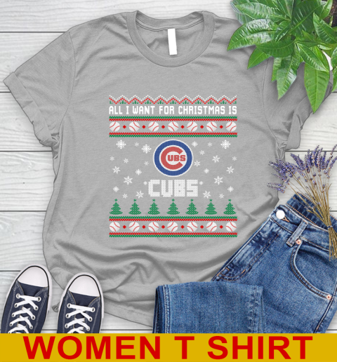 MLB All I Want For Christmas Is Chicago Cubs Baseball Sports 89