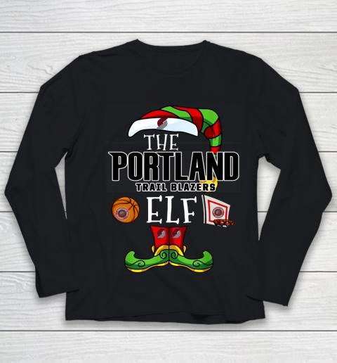 Portland Trail Blazers Christmas ELF Funny NBA Youth Long Sleeve