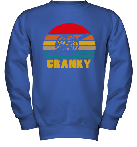 Bicycle Cranky Cycling Lovers Sunset Vintage Youth Sweatshirt