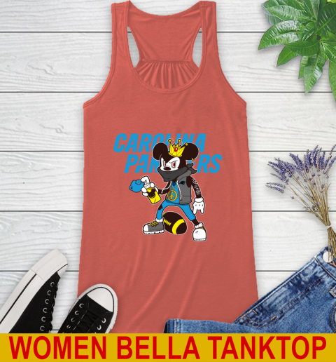 Carolina Panthers NFL Football Mickey Peace Sign Sports Racerback Tank 4