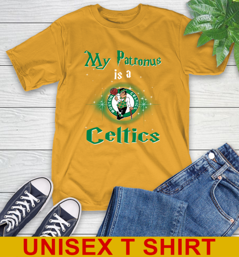 NBA Basketball Harry Potter My Patronus Is A Boston Celtics T-Shirt 2