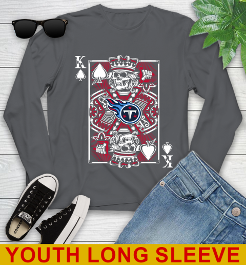 Tennessee Titans NFL Football The King Of Spades Death Cards Shirt Youth Long Sleeve 9