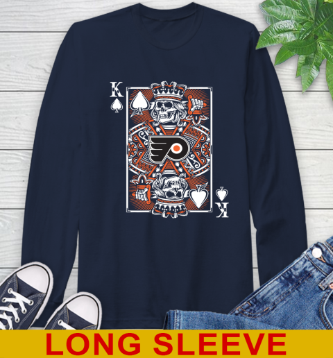 Philadelphia Flyers NHL Hockey The King Of Spades Death Cards Shirt Long Sleeve T-Shirt 3
