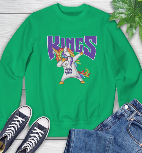 Sacramento Kings NBA Basketball Funny Unicorn Dabbing Sports Sweatshirt 6
