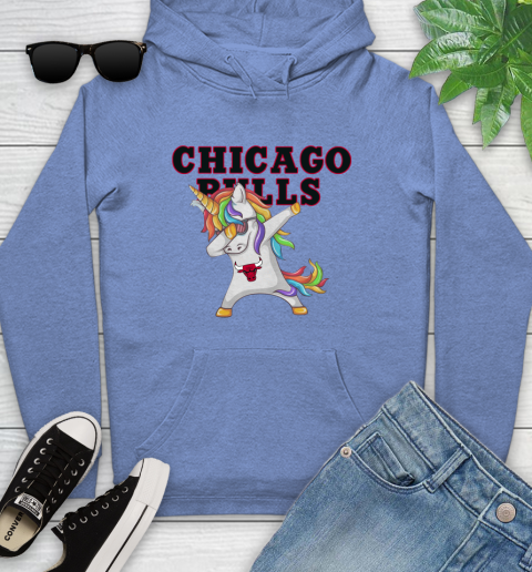 Chicago Bulls NBA Basketball Funny Unicorn Dabbing Sports Youth Hoodie 12