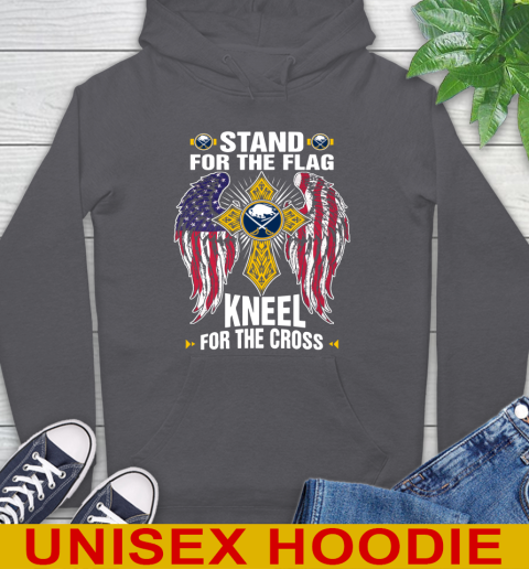 NHL Hockey Buffalo Sabres Stand For Flag Kneel For The Cross Shirt Hoodie - Image 8