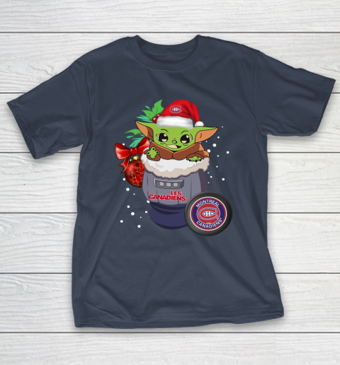 Montreal Canadiens Christmas Baby Yoda Star Wars Funny Happy NHL T-Shirt 5