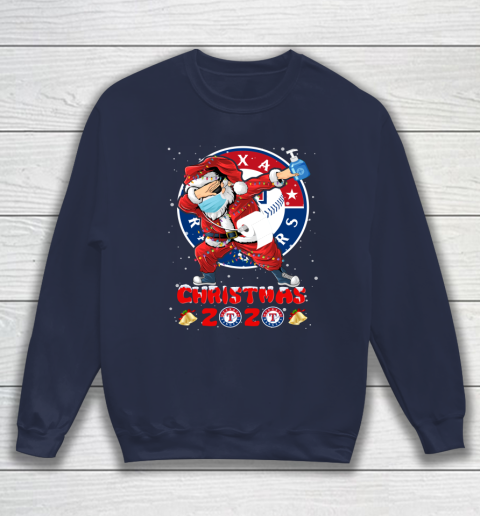 Texas Rangers Funny Santa Claus Dabbing Christmas 2020 MLB Sweatshirt 2
