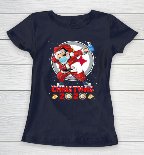 Pittsburgh Steelers Funny Santa Claus Dabbing Christmas 2020 NFL Women's T-Shirt 2