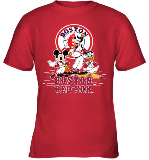 MLB Boston Red Sox Majestic Disney Mickey Mouse Youth Large Graphic T-Shirt