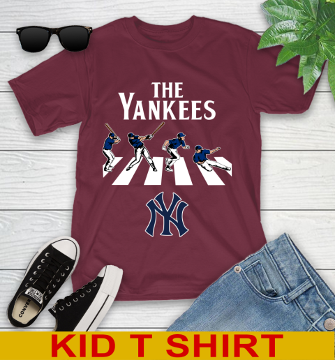 MLB Baseball New York Yankees The Beatles Rock Band Shirt Youth T-Shirt 5