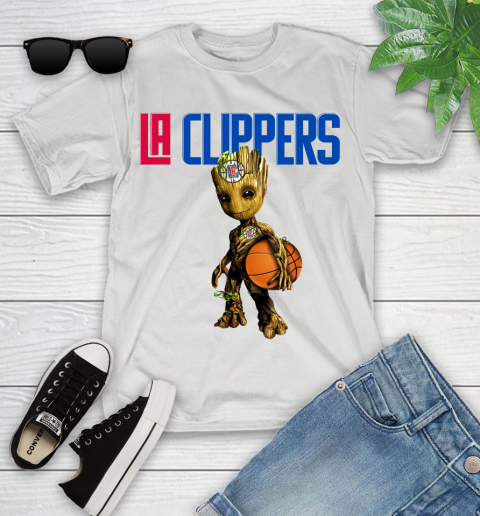 LA Clippers NBA Basketball Groot Marvel Guardians Of The Galaxy Youth T-Shirt