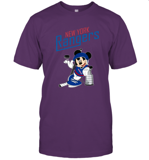 Mickey New York Rangers With The Stanley Cup Hockey NHL Unisex Jersey Tee
