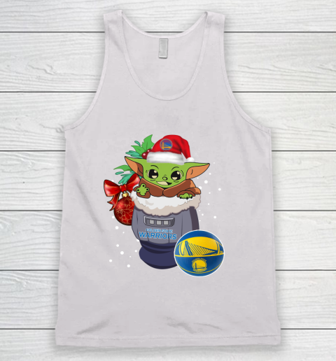Golden State Warriors Christmas Baby Yoda Star Wars Funny Happy NBA Tank Top 2