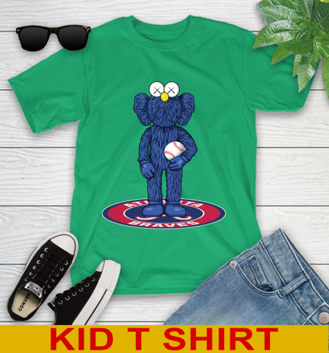 MLB Baseball Atlanta Braves Kaws Bff Blue Figure Shirt Youth T-Shirt 6