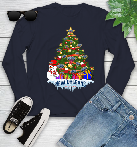 New Orleans Pelicans Merry Christmas NBA Basketball Sports Youth Long Sleeve 3