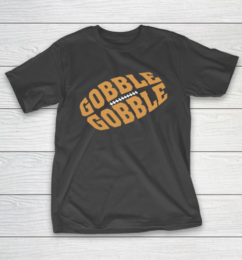 Vintage Gobble For Happy Thanksgiving Football Shaped Design T-Shirt