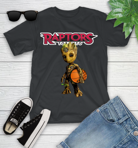 Toronto Raptors NBA Basketball Groot Marvel Guardians Of The Galaxy Youth T-Shirt 2