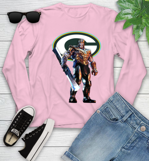 NFL Thanos Gauntlet Avengers Endgame Football Green Bay Packers Youth Long Sleeve 10