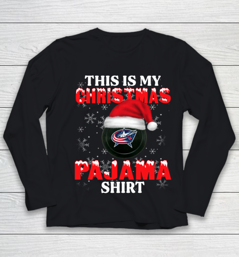 Columbus Blue Jackets This Is My Christmas Pajama Shirt NHL Youth Long Sleeve