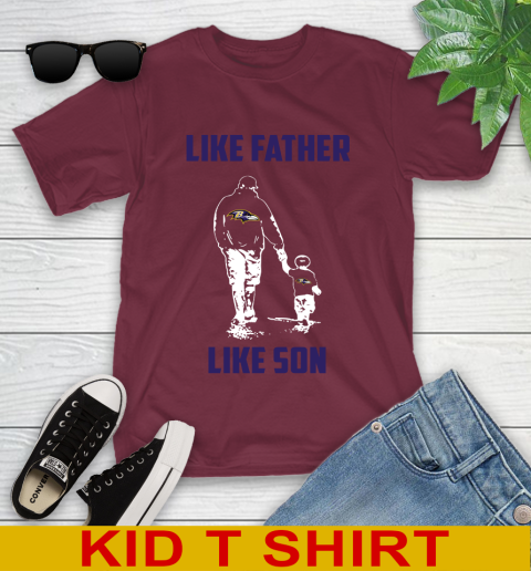 Baltimore Ravens NFL Football Like Father Like Son Sports Youth T-Shirt 5