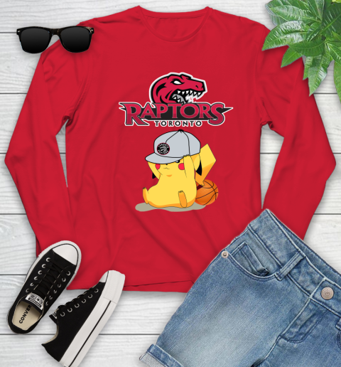 NBA Pikachu Basketball Sports Toronto Raptors Youth Long Sleeve 11