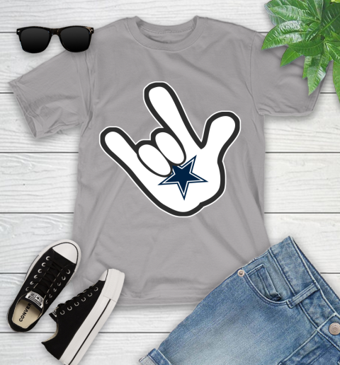 Dallas Cowboys NFL Football Mickey Rock Hand Disney Youth T-Shirt 4