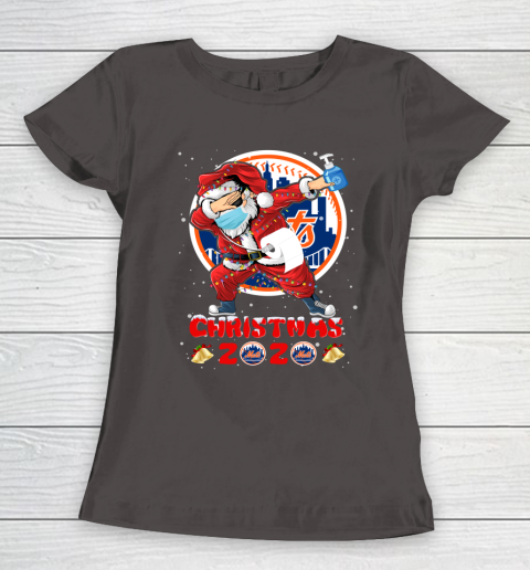 New York Mets Funny Santa Claus Dabbing Christmas 2020 MLB Women's T-Shirt 7