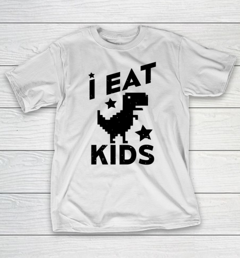 I eat kids no internet connection dinosaur meme T-Shirt