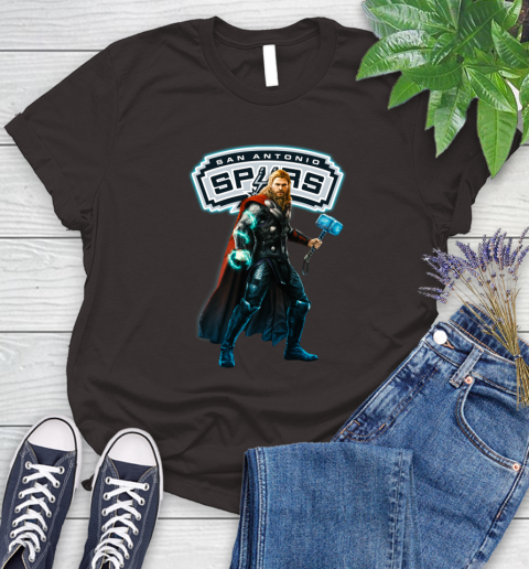 NBA Thor Avengers Endgame Basketball San Antonio Spurs Women's T-Shirt 8