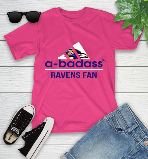 Baltimore Ravens NFL Football A Badass Adidas Adoring Fan Sports Youth T-Shirt 11