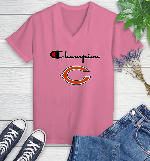 NFL Football Chicago Bears Champion Shirt Women's V-Neck T-Shirt 9
