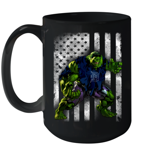 Detroit Tigers Hulk Marvel Avengers MLB Baseball American Flag Ceramic Mug 15oz