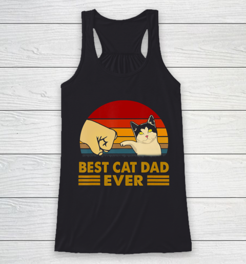 Father gift shirt Cat Dad Retro Vintage For Father's Day Cat Lovers T Shirt Racerback Tank