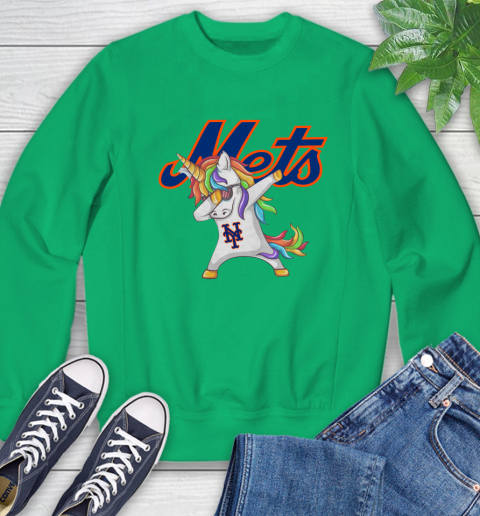 New York Mets MLB Baseball Funny Unicorn Dabbing Sports Sweatshirt 6