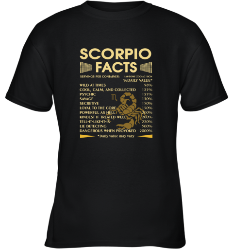 Zodiac Scorpio Facts Awesome Zodiac Sign Daily Value Youth T-Shirt