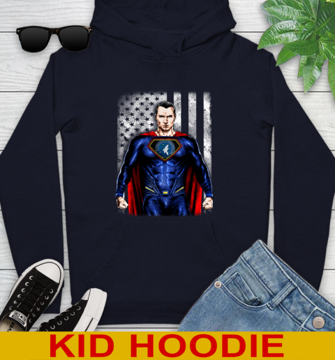 NBA Basketball Minnesota Timberwolves Superman DC Shirt Youth Hoodie 3