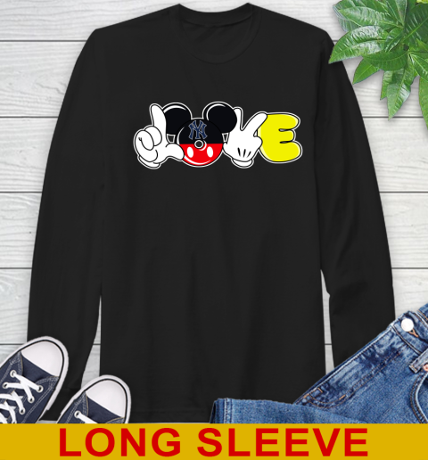 New York Yankees MLB Baseball Love Mickey Disney Sports Long Sleeve T-Shirt 2